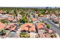 An aerial view showcases a well-maintained residential neighborhood with beautiful homes and mature trees at 2704 Miraflores Ave, Las Vegas, NV 89102