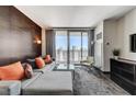 Bright living room with stylish furnishings, city views, and modern decor at 4381 W Flamingo Rd # 3206, Las Vegas, NV 89103