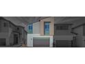 Modern townhome showcasing contemporary architecture, neutral color palettes, and a convenient two-car garage at 3357 Via Tizzoni St, Henderson, NV 89044