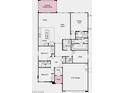 Layout displaying a large open-plan layout, multiple bedrooms, and an outdoor living space at 4410 E Brusca Way, Pahrump, NV 89061
