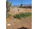 An unfurnished chain link fenced backyard with mountain views at 626 Kimberly Ave, Pahrump, NV 89060