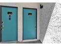 A pair of vividly colored doors in a building with stucco walls at 1455 E Katie Ave # D17, Las Vegas, NV 89119