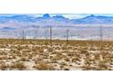 Expansive desert view with power lines, buildings in the distance, and scenic mountain backdrop under a blue sky at 2822 La Palma Dr, Laughlin, NV 89029