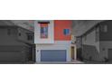 Charming two-story home with modern design, grey garage door, and red accent wall at 4349 Tabor Peak Ave, Las Vegas, NV 89141