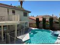Inviting backyard pool with a spa and patio area, perfect for relaxation at , Las Vegas, NV 89117