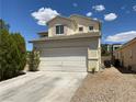 Charming two-story home features a driveway leading to a two-car garage at 7748 Catalina Harbor St, Las Vegas, NV 89131