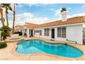 Backyard oasis featuring a refreshing pool, spa, and covered patio, perfect for relaxation at 1933 Davina St, Henderson, NV 89074