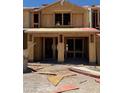 New construction showcasing the framing and structure of a modern, two-story residential property at 156 Silver Run Ln, Las Vegas, NV 89138
