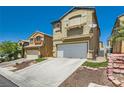 Inviting two-story home with a wide driveway and manicured landscaping at 6424 Strongbow Dr, Las Vegas, NV 89156