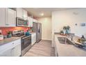 Modern kitchen with stainless steel appliances, white cabinets, and sleek countertops at 6918 Wrightshire St # 24, Las Vegas, NV 89166