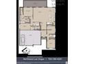 Layout of a single story home featuring three bedrooms, a spacious living area, and a three-car garage at 8316 Broad Peak Dr, Las Vegas, NV 89131