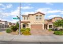 Charming two-story home with a brick driveway and well-maintained landscaping in a residential neighborhood at 7083 Seat Wall Rd, Las Vegas, NV 89148