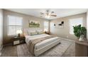 Cozy main bedroom with neutral tones, ample natural light, comfortable furnishings, and serene ambiance at 1180 Via Vinci, Henderson, NV 89052