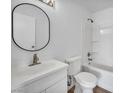 Bathroom with tub and shower, new faucet and mirror at 1424 Santa Anita Dr # D, Las Vegas, NV 89119