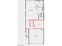 Layout shows the first floor which includes the garage, porch, entry, and bedroom 5 at 9649 Hinson St, Las Vegas, NV 89139