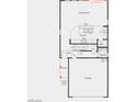 Detailed floorplan of the first floor featuring the living spaces, kitchen, and garage at 9661 Hinson St, Las Vegas, NV 89139
