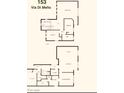Detailed floor plan showcasing the layout of the kitchen, living room, bedrooms, and bathrooms in this home at 153 Via Di Mello, Henderson, NV 89011