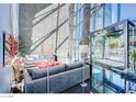 Modern lobby featuring comfortable seating, artwork, and floor-to-ceiling windows at 3726 Las Vegas Blvd # 3202, Las Vegas, NV 89158