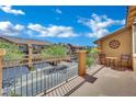Relaxing patio with seating and a view of the neighborhood at 1185 Via Dimartini, Henderson, NV 89052