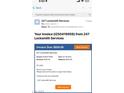 Invoice for locksmith services at 1619 Tangerine Rose Dr, Las Vegas, NV 89142