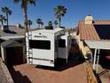 This backyard includes a shed and RV parking at 837 Holly Lake Way, Henderson, NV 89002