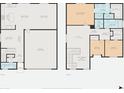 Detailed floor plan showcasing the layout of both levels of the home at 7931 Mineral Peak St, Las Vegas, NV 89166