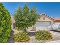 Charming single-story home with desert landscaping featuring shrubbery and gravel at 821 Tollbrook Way, Henderson, NV 89011