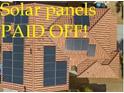 Roof with solar panels, marked 