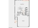 Floor plan featuring main level with open concept kitchen, dining and great room at 9249 Charmillin Ct, Las Vegas, NV 89148