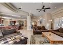Spacious living room featuring high ceilings, tile floors and comfortable seating arrangements at 205 Red Rock Rd, Boulder City, NV 89005