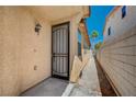 Side entrance with security door on a single-story home at 5548 Spearfish Lake Ct, Las Vegas, NV 89148