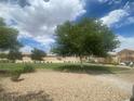 Neighborhood green space with mature trees, landscaped area, and parking at 9329 Iceland Spar Ct, Las Vegas, NV 89148