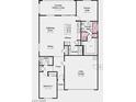 This is a floor plan of the home showing the layout of the kitchen, gathering room, dining room, and bedrooms at 4200 E Brusca Way, Pahrump, NV 89061