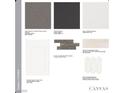 Selection of interior finishes, including cabinets, countertops, flooring, and backsplash tiles at 4360 E Brusca Way, Pahrump, NV 89061