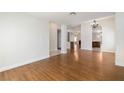 Spacious living room featuring hardwood floors and a neutral color palette at 4904 Wiltondale Way, Las Vegas, NV 89130