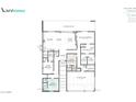 Detailed floor plan featuring four bedrooms, four bathrooms, a three-car garage, and a covered patio at 1204 Powerwall Pl, Henderson, NV 89012