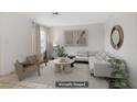 Bright living room with neutral decor, modern furniture, and minimalist artwork at 207 E Van Wagenen St, Henderson, NV 89015