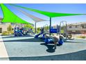 Community playground featuring modern play structures, soft ground cover, and shaded areas for enjoyment at 6425 Classic Ridge St, North Las Vegas, NV 89086