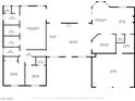 Detailed floor plan showcasing the layout with dimensions of the home's primary level at 7661 Angel Crest Cir, Las Vegas, NV 89117