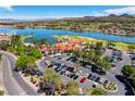 Expansive aerial view of Lake Las Vegas, showcasing the lake, golf course, and luxury homes at 161 Cabo Cruces Dr, Henderson, NV 89011