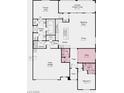 Detailed floorplan showcases the layout with a primary suite, office, gathering room, and two-bay garage at 4450 E Brusca Ct, Pahrump, NV 89061