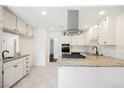 Bright kitchen featuring modern appliances, granite countertops, and white cabinetry at 6330 Spring Meadow Dr, Las Vegas, NV 89103