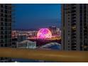 Remarkable city view from balcony, highlighting the Sphere and resort hotels in the Las Vegas cityscape at 2777 Paradise Rd # 2302, Las Vegas, NV 89109
