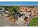 Neighborhood aerial view featuring desert landscaping and palm trees at 1847 Stevens St, Las Vegas, NV 89115
