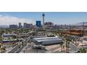 Daytime aerial view of the Las Vegas Strip, with surrounding buildings, sunny skies, and street views at 900 Las Vegas Blvd # 1209, Las Vegas, NV 89101