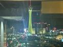 Night view of the city featuring a well-lit Stratosphere, adding beauty and vibrancy to the urban landscape at 900 Las Vegas Blvd # 1209, Las Vegas, NV 89101