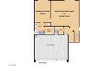 First floor plan featuring a Next Gen/Casita style room, bedroom suite, bath, walk-in closet, and 3 car garage at 6507 Creekside Cellars Ct, Las Vegas, NV 89139