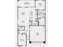 Detailed floor plan showcasing the layout of a two-bedroom home, including kitchen, living spaces, and bathrooms at 4140 E Brusca Way, Pahrump, NV 89061