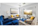 Modern living room featuring stylish furniture, a TV, and bright accents at 7925 Limbwood Ct, Las Vegas, NV 89131