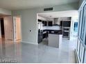Modern kitchen featuring stainless steel appliances, an island, and contemporary cabinetry at 4525 Dean Martin Dr # 1507, Las Vegas, NV 89103
